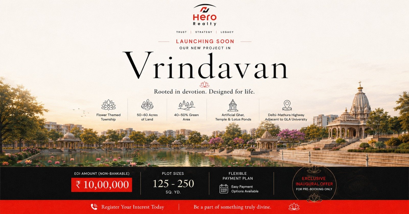 Hero Realty Vrindavan Greens – Premium Plotted Township in the Heart of Spiritual Vrindavan