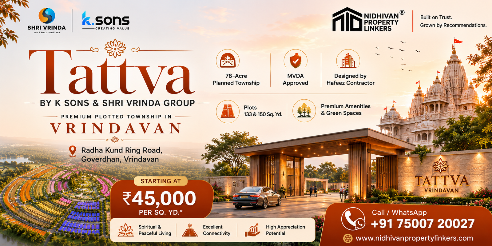 Tattva by K Sons & Shri Vrinda Group – Premium Plotted Township in Vrindavan